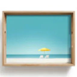 Strand - Blauwe lucht - Geel - Parasol Dienblad Rechthoek middel -z3d_shopping