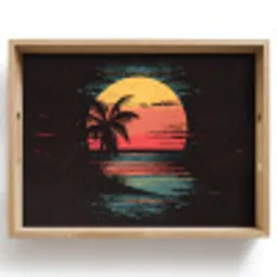 Strand - Minimalistisch - Zon - Oranje Dienblad Rechthoek middel -z3d_shopping
