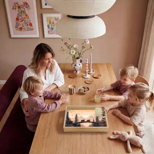 Beren - Bomen - Landschap - Zonsondergang Dienblad Rechthoek middel -sfeer4