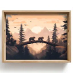 Beren - Bomen - Landschap - Zonsondergang Dienblad Rechthoek middel -z3d_shopping