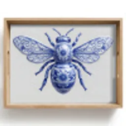 Bij - Modern - Delfts - Blauw Dienblad Rechthoek middel -z3d_shopping