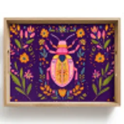 Kever - Felgekleurd - Bloemen - Bladeren Dienblad Rechthoek middel -z3d_shopping