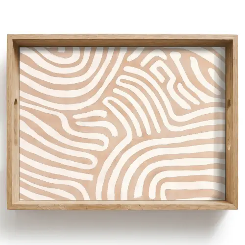 Beige - Aardspatroon Dienblad Rechthoek middel -z3d_shopping