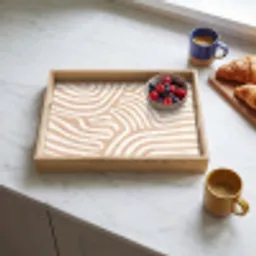 Beige - Aardspatroon Dienblad Rechthoek middel -sfeer2