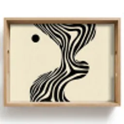 Beige - Lijnen - Golvend -  Abstract Dienblad Rechthoek middel -z3d_shopping
