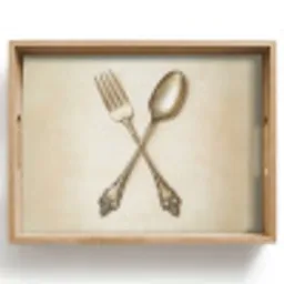 Beige - Vintage - Bestek Dienblad Rechthoek middel -z3d_shopping
