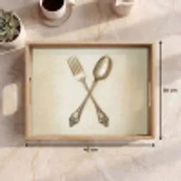 Beige - Vintage - Bestek Dienblad Rechthoek middel -USP_Formaat