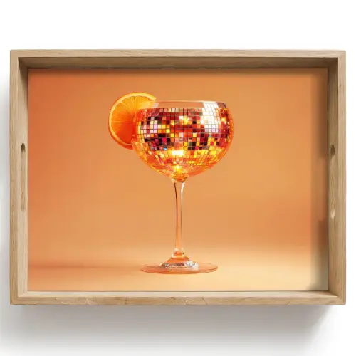 Drank - Oranje - Glitter - Disco Dienblad Rechthoek middel -z3d_shopping