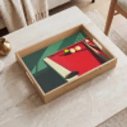 Biljarttafel - Ballen - Rood - Schaduw Dienblad Rechthoek middel -sfeer1