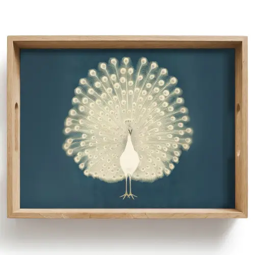 Vogel - Blauw - Vintage Dienblad Rechthoek middel -z3d_shopping