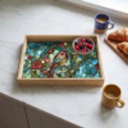 Vogel - Tak - Rozen - Mozaïek Dienblad Rechthoek middel -sfeer2