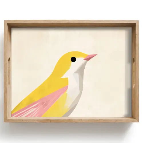 Vogel - Minimalistisch - Geel Dienblad Rechthoek middel -z3d_shopping