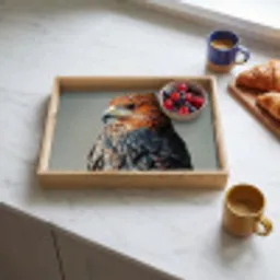 Vogel - Realistisch - Veren - Bruin Dienblad Rechthoek middel -sfeer2