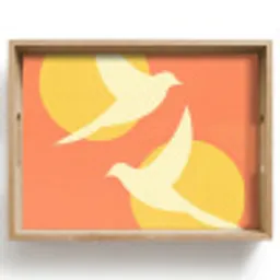 Vogels - Cirkels - Geel Dienblad Rechthoek middel -z3d_shopping