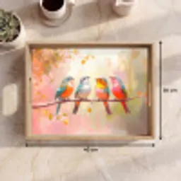 Vogels - Kleurrijk - Tak Dienblad Rechthoek middel -USP_Formaat