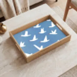 Vogels - Wit - Patroon Dienblad Rechthoek middel -sfeer1