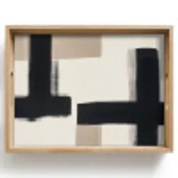 Zwart - Abstract - Japandi Dienblad Rechthoek middel -z3d_shopping