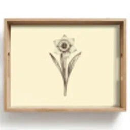 Zwart - Narcis - Illustratie Dienblad Rechthoek middel -z3d_shopping