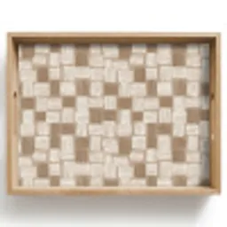 Blok - Patroon - Bruin Dienblad Rechthoek middel 911 -z3d_shopping