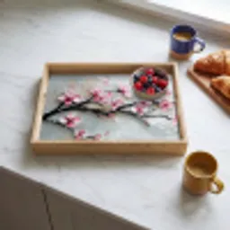 Bloesem - Kunstzinnig - Roze - Sakura Dienblad Rechthoek middel -sfeer2