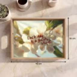 Bloesems - Zonlicht - Quote - Wit Dienblad Rechthoek middel -USP_Formaat