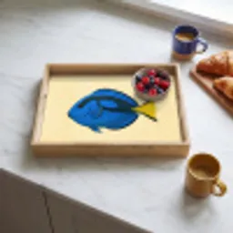 Blauw - Dory - Vis - Staartvin Dienblad Rechthoek middel -sfeer2