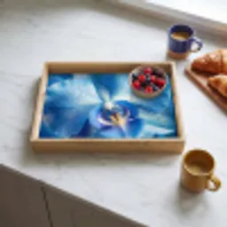 Blauw - Orchidee - Elegeant Dienblad Rechthoek middel -sfeer2