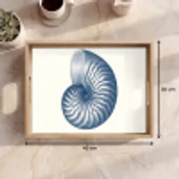 Blauw - Schelp - Spiraal Dienblad Rechthoek middel -USP_Formaat