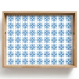 Blauw - Wit - Tegel - Patroon Dienblad Rechthoek middel 911 -z3d_shopping
