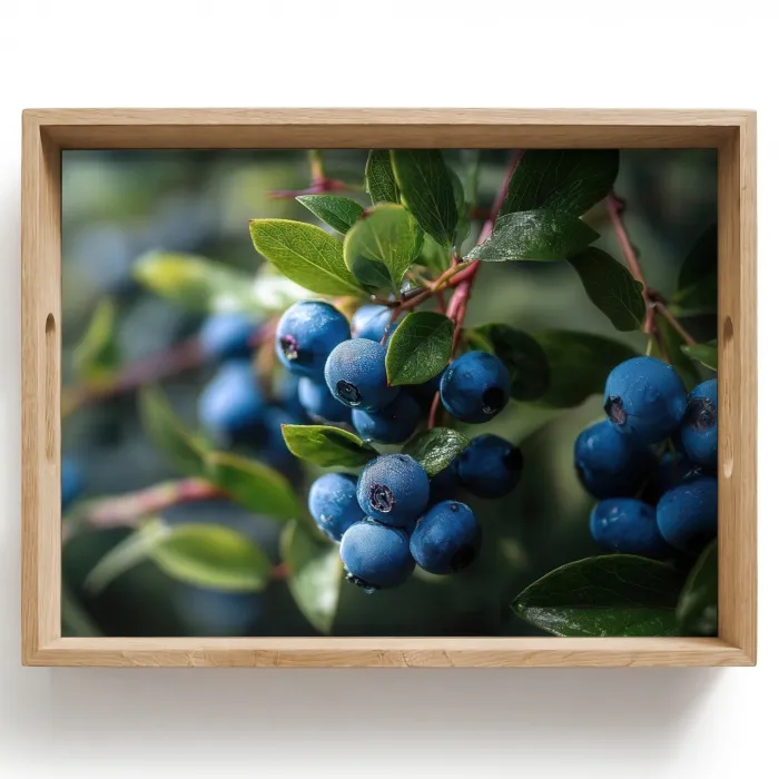 Blauwe bessen - Dauwdruppels - Natuurlijk licht Dienblad Rechthoek middel -z3d_shopping