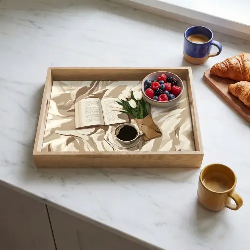 Boek - Illustratie - Tulpen - Koffie Dienblad Rechthoek middel -sfeer2