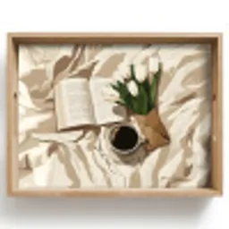 Boek - Illustratie - Tulpen - Koffie Dienblad Rechthoek middel -z3d_shopping