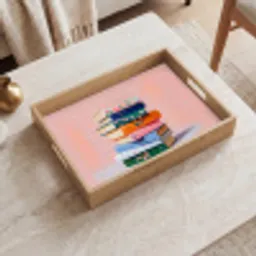 Boeken - Stapel - Kleurrijk Dienblad Rechthoek middel -sfeer1
