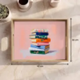 Boeken - Stapel - Kleurrijk Dienblad Rechthoek middel -USP_Formaat