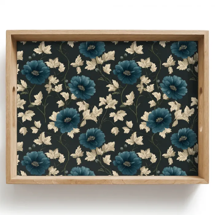 Botanisch - Bloemen - Blauw Dienblad Rechthoek middel 911 -z3d_shopping