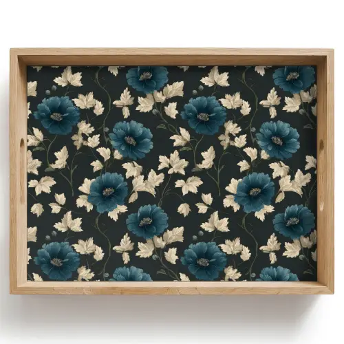 Botanisch - Bloemen - Blauw Dienblad Rechthoek middel 911 -z3d_shopping