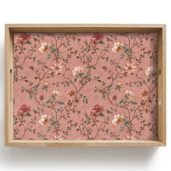 Botanisch - Bloemen - Roze Dienblad Rechthoek middel 911 -z3d_shopping