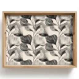 Botanisch - Bladeren - Zwart Dienblad Rechthoek middel 911 -z3d_shopping
