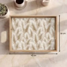 Botanisch - Patroon - Beige Dienblad Rechthoek middel 911 -USP_Formaat