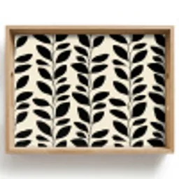 Botanisch - Dessin - Zwart - Beige Dienblad Rechthoek middel 911 -z3d_shopping