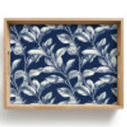 Botanisch - Patroon - Blauw Dienblad Rechthoek middel 911 -z3d_shopping