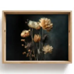 Boeket - Bloemen - Licht - Zwart Dienblad Rechthoek middel -z3d_shopping