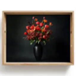 Boeket - Tulpen - Vaas - Rood Dienblad Rechthoek middel -z3d_shopping