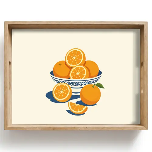 Schaal - Minimalistisch - Oranje - Sinaasappels Dienblad Rechthoek middel -z3d_shopping