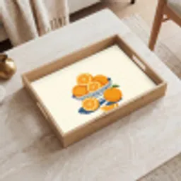 Schaal - Minimalistisch - Oranje - Sinaasappels Dienblad Rechthoek middel -sfeer1