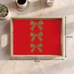 Strikken - Panterprint - Rood Dienblad Rechthoek middel -USP_Formaat