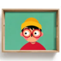Jongen - Cartoon - Bril - Muts Dienblad Rechthoek middel -z3d_shopping