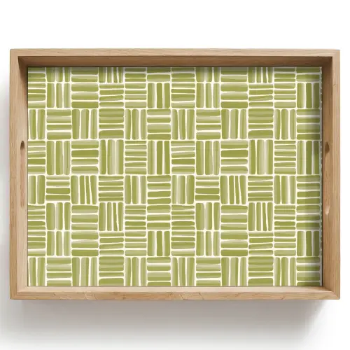 Vlecht - Patroon - Groen Dienblad Rechthoek middel 911 -z3d_shopping