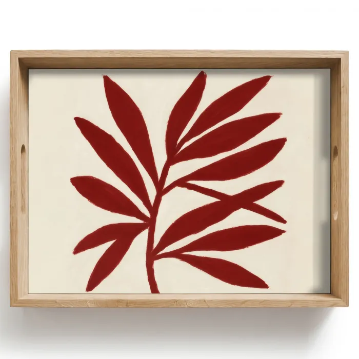 Tak - Bladeren - Rood Dienblad Rechthoek middel -z3d_shopping