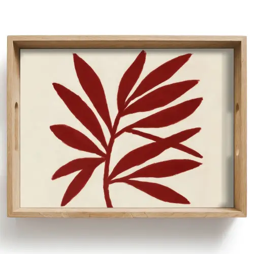 Tak - Bladeren - Rood Dienblad Rechthoek middel -z3d_shopping